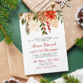 Invitation Mariage Fleurs À feuillage persistant d'hiver