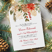 Invitation Mariage Fleurs À feuillage persistant d'hiver