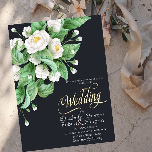 Invitation Mariage Fleurs Blanches