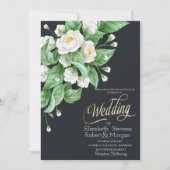 Invitation Mariage Fleurs Blanches (Devant)