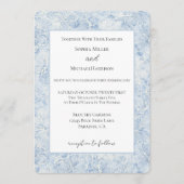 Invitation Mariage Fleurs Blanches et Bleues Chic (Devant)