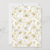 Invitation Mariage Fleurs Blanches Or Jolies (Dos)