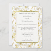Invitation Mariage Fleurs Blanches Or Jolies (Devant)