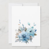 Invitation Mariage Fleurs bleu clair (Dos)