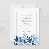 Invitation Mariage Fleurs Bleues Aquarelle Moderne (Devant)