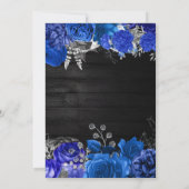 Invitation Mariage Fleurs Bleues et Argent à l'Aquarelle Rust (Dos)