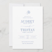 Invitation MARIAGE Fleurs Bleues HYDRANGEA (Devant)