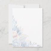 Invitation Mariage Fleurs Bleues Personnalisable (Dos)