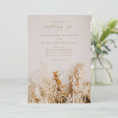 Invitation Mariage fleurs bohèmes d'automne (Debout devant)