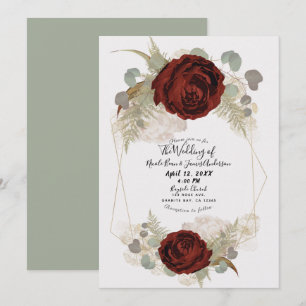 Invitation Mariage Fleurs Botaniques Glam Vintage Bohème