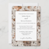 Invitation Mariage Fleurs Crème Orange Marron (Devant)