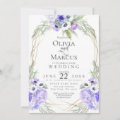 Invitation Mariage | Fleurs d'anémones violettes (Devant)
