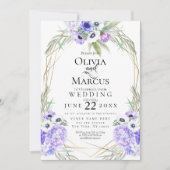 Invitation Mariage | Fleurs d'anémones violettes (Devant)