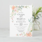 Invitation MARIAGE | Fleurs d'aquarelle Pastel Spring (Debout devant)