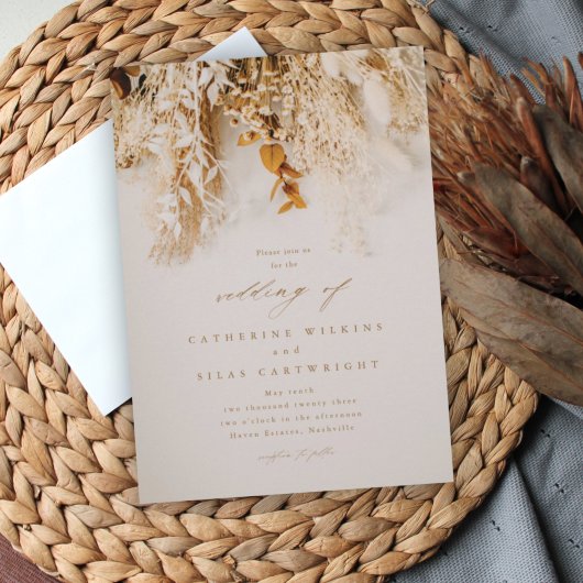 Invitation Mariage Fleurs d'Automne Bohème