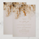 Invitation Mariage Fleurs d'Automne Bohème (Devant / Derrière)