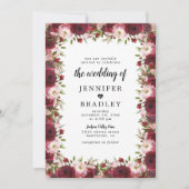 Invitation Mariage Fleurs de Bourgogne au Marsala Rustique (Devant)