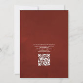 Invitation Mariage Fleurs de Bourgogne et Blush avec QR Code (Dos)