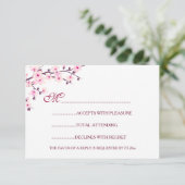 Invitation Mariage Fleurs de Cerisier Rose Blanc RSVP (Debout devant)