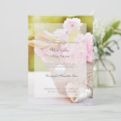 Invitation Mariage Fleurs de Cerisier Roses (Debout devant)