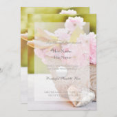 Invitation Mariage Fleurs de Cerisier Roses (Devant / Derrière)