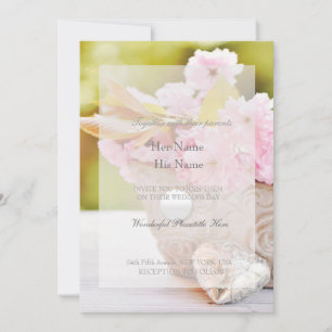 Invitation Mariage Fleurs de Cerisier Roses