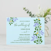 Invitation Mariage Fleurs de Jardin Mint (Debout devant)