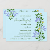 Invitation Mariage Fleurs de Jardin Mint (Devant / Derrière)