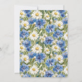 Invitation Mariage Fleurs de Marguerite Bleu Blanc (Dos)