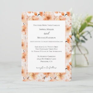Invitation Mariage Fleurs De Pêche Blush Jolies