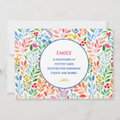 Invitation Mariage Fleurs de Printemps Aquarelle Shower de Ma (Dos)