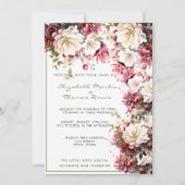 Invitation Mariage Fleurs de printemps élégantes blanches et (Devant)