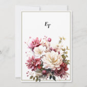 Invitation Mariage Fleurs de printemps élégantes blanches et (Dos)