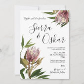 Invitation Mariage Fleurs de Protea Bohème Florale (Devant)