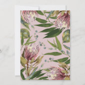 Invitation Mariage Fleurs de Protea Bohème Florale (Dos)