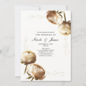 Invitation Mariage Fleurs de Ranunculus Crème et Blanc (Devant)