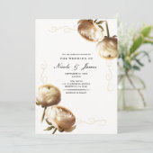 Invitation Mariage Fleurs de Ranunculus Crème et Blanc (Debout devant)