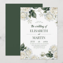 Mariage Fleurs de Rose Blanche Élégant Moderne Sag