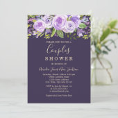 Invitation Mariage Fleurs de Rose Lavande pour Couples (Debout devant)