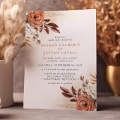 Invitation Mariage Fleurs De Terracotta Rustique Et Herbe De