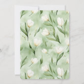 Invitation Mariage Fleurs de Tulipe Blanches Vertes Jolis (Dos)