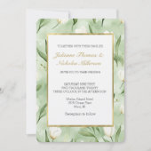 Invitation Mariage Fleurs de Tulipe Blanches Vertes Jolis (Devant)