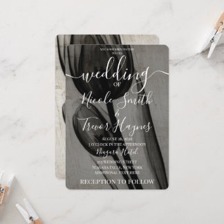 Invitation Mariage Fleurs de Tulipes Sépia Foncé Rayons X Per