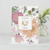 Invitation Mariage Fleurs d'été (Debout devant)