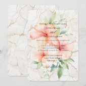 Invitation Mariage Fleurs d'Hibiscus Brise d'Été (Devant / Derrière)