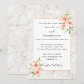Invitation Mariage Fleurs d'Hibiscus Brise d'Été (Devant / Derrière)