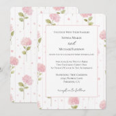 Invitation Mariage Fleurs d'Hydrangea Rose Jolies (Devant / Derrière)