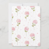 Invitation Mariage Fleurs d'Hydrangea Rose Jolies (Dos)