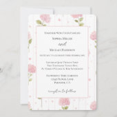 Invitation Mariage Fleurs d'Hydrangea Rose Jolies (Devant)