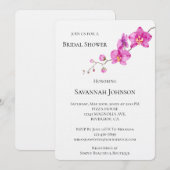 Invitation Mariage Fleurs d'Orchidée Rose (Devant / Derrière)
